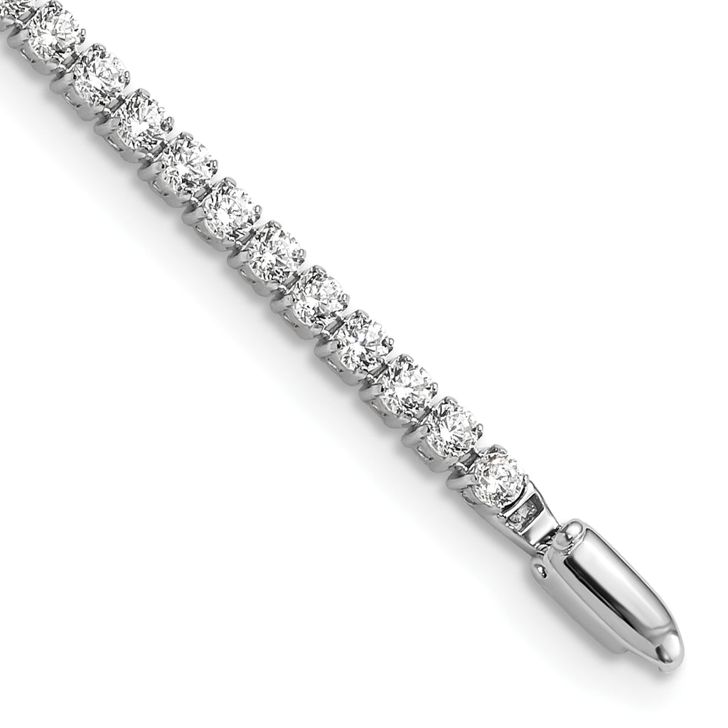 14k White Gold 3 1/5 carat Lab Grown Diamond VS/SI+ G+ Complete Round Tennis Bracelet - Sophia Jewelers
