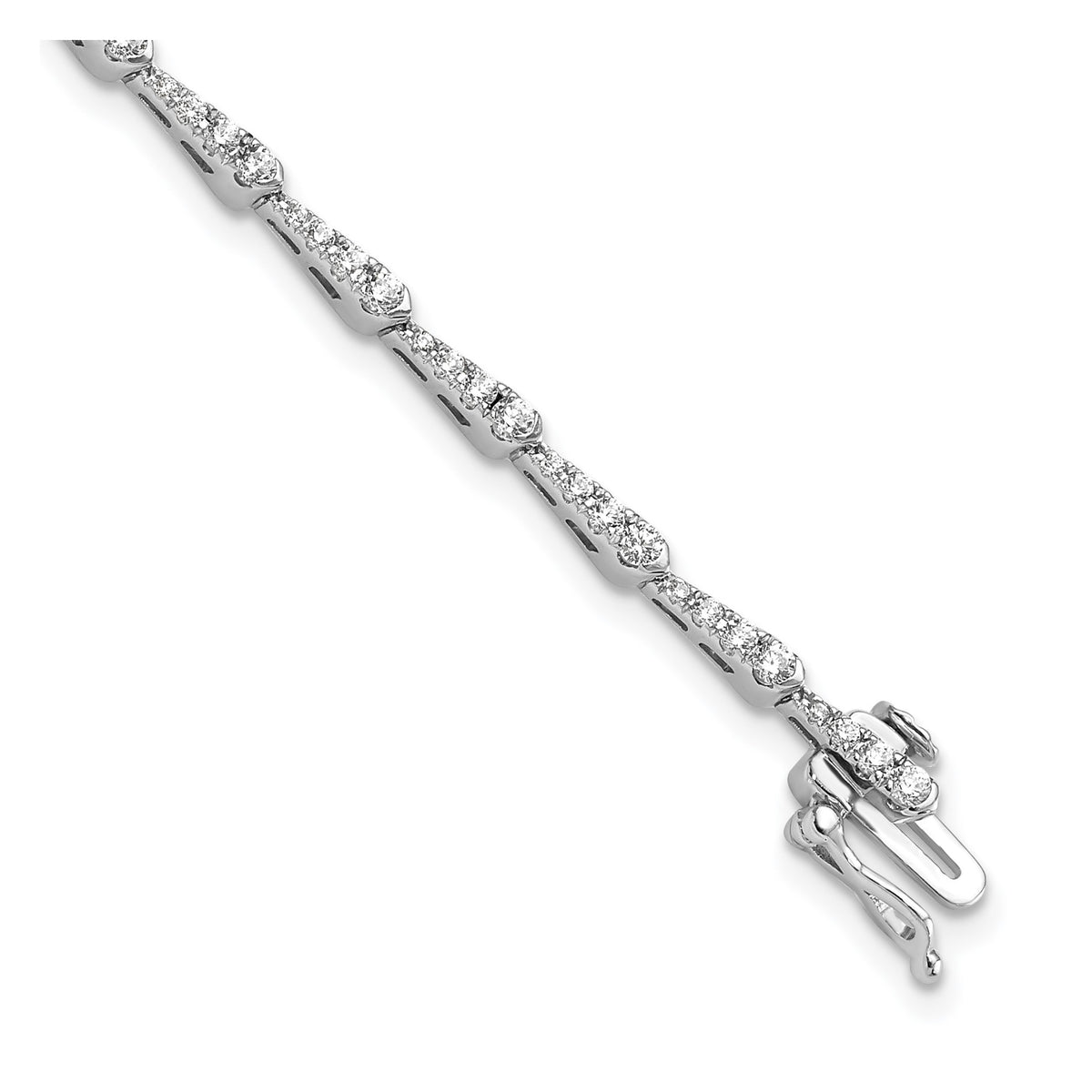 Lab-Grown Diamond Link Bracelet in 14K White Gold, 2mm (1/2 ct. tw.), 7 Inch - Sophia Jewelers Main image