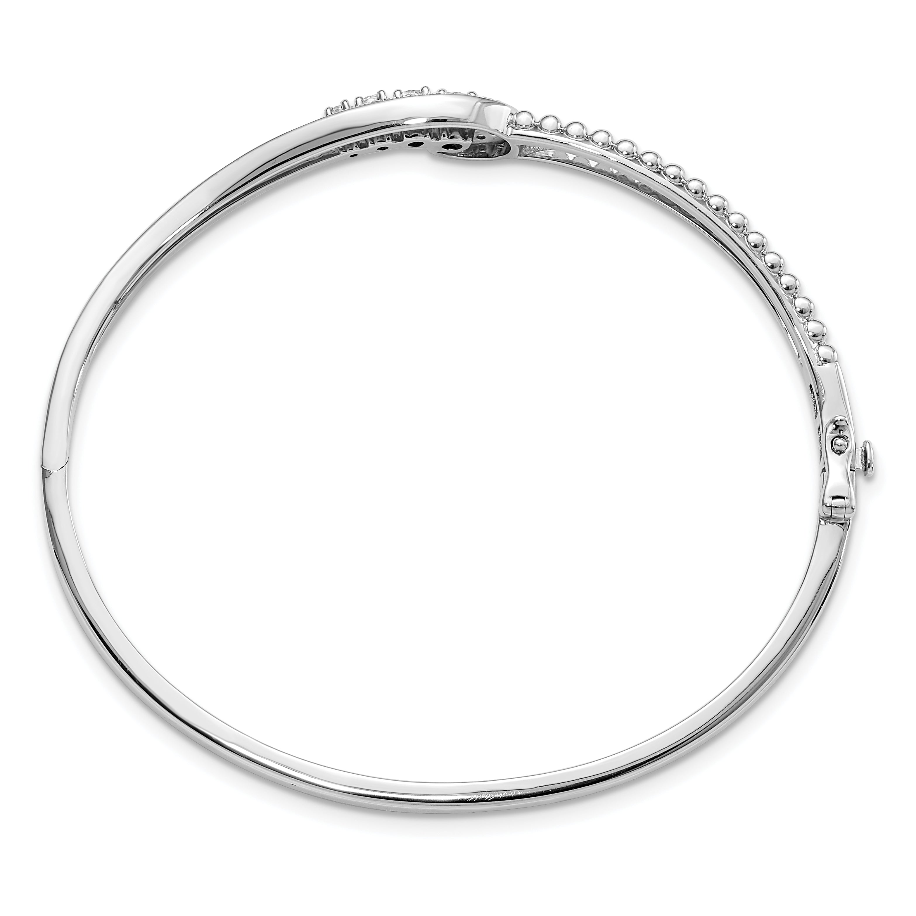 14k White Gold 1/2 carat Lab Grown Diamond VS/SI+ G+ Swirl Bangle Bracelet Secondary image