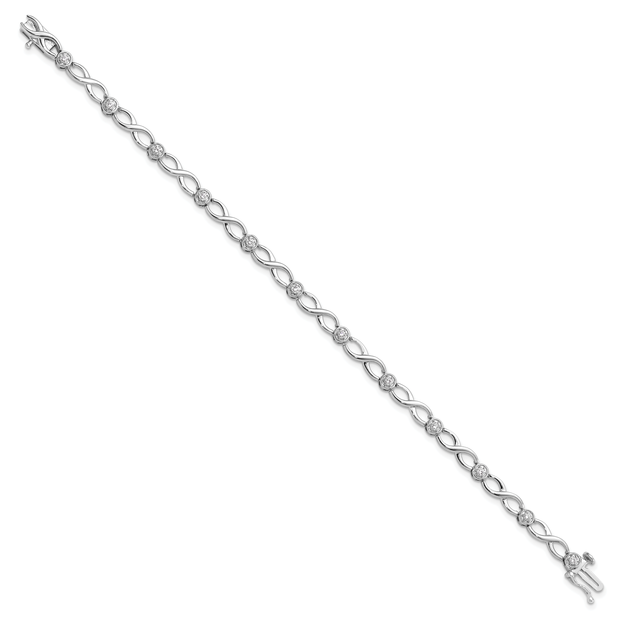 14k White Gold 1/2 carat Lab Grown Diamond VS/SI+ G+ 7.25 inch Infinity Bracelet Secondary image