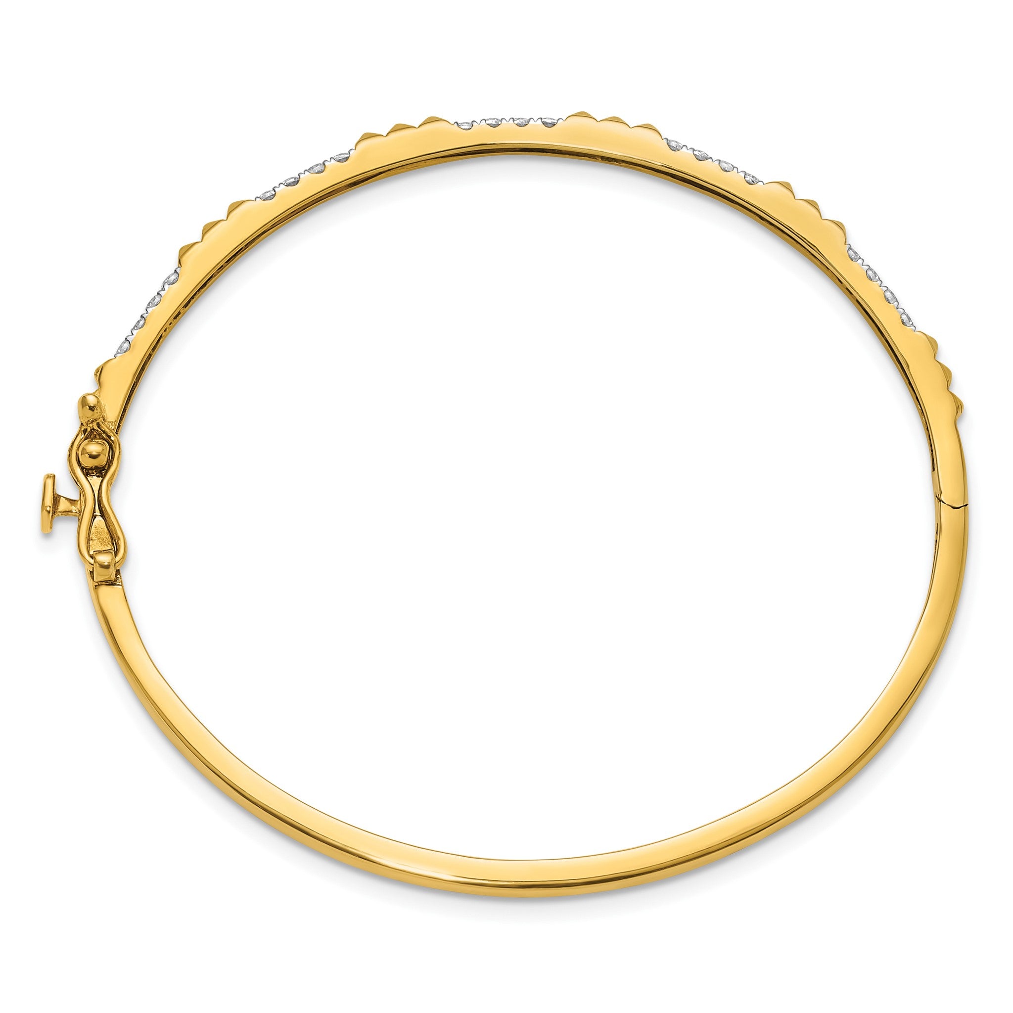Lab-Grown Diamond Bangle Bracelet in 14K Yellow Gold, 2mm (1/2 ct. tw.), 6.8 Inch Secondary image