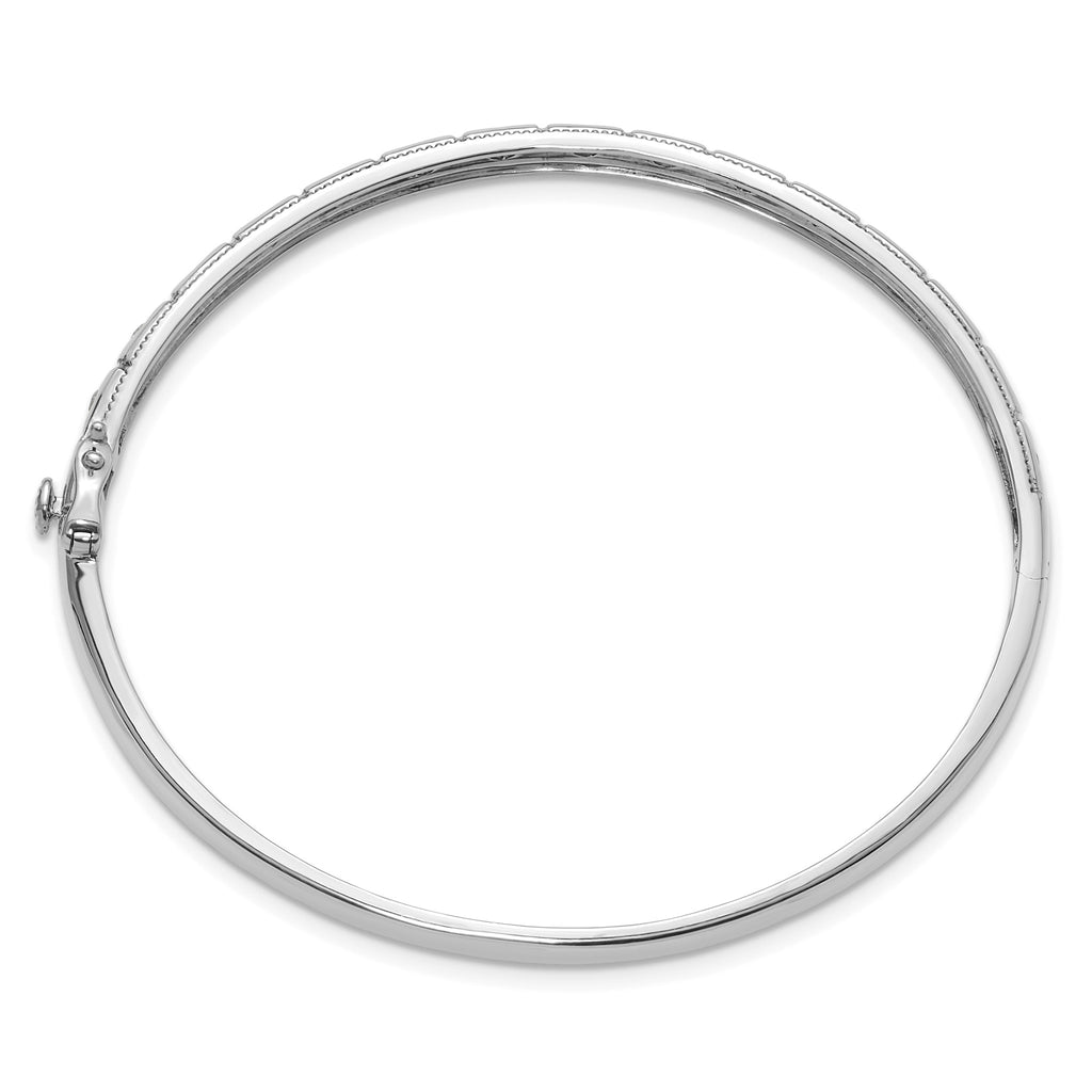 Lab-Grown Diamond Bangle Bracelet in 14K White Gold (1/2 ct. tw.), 6.8 Inch - Sophia Jewelers