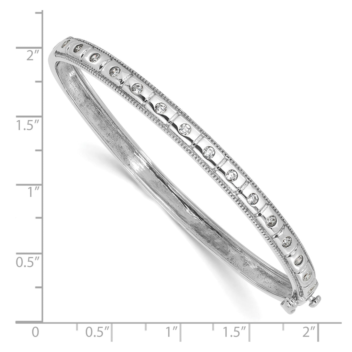 Lab-Grown Diamond Bangle Bracelet in 14K White Gold (1/2 ct. tw.), 6.8 Inch - Sophia Jewelers