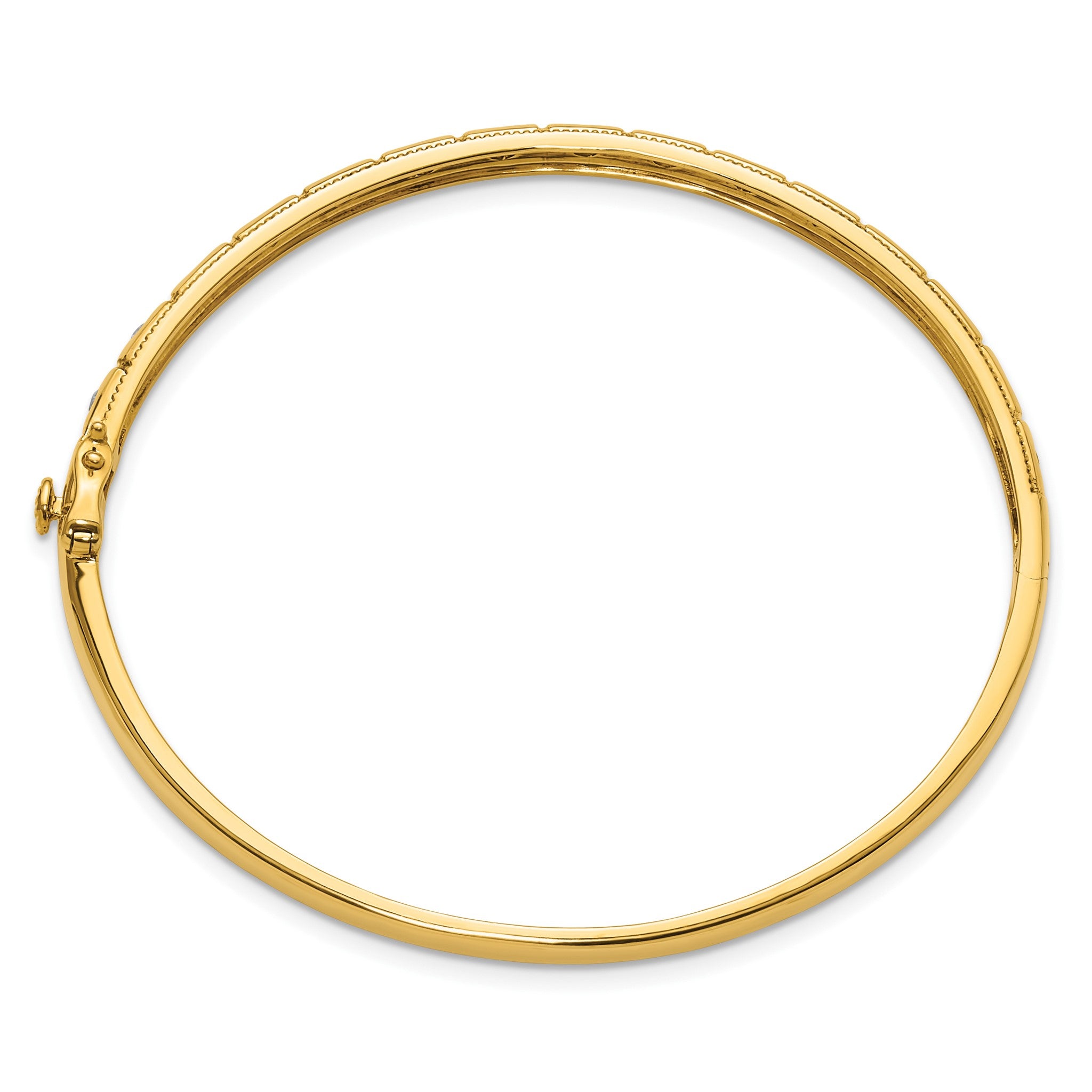 Lab-Grown Diamond Bangle Bracelet in 14K Yellow Gold, 4.75mm (1/2 ct. tw.), 6.8 Inch Secondary image