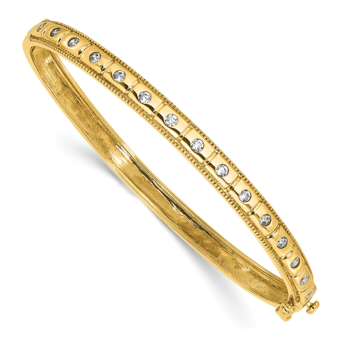 Lab-Grown Diamond Bangle Bracelet in 14K Yellow Gold, 4.75mm (1/2 ct. tw.), 6.8 Inch - Sophia Jewelers Main image