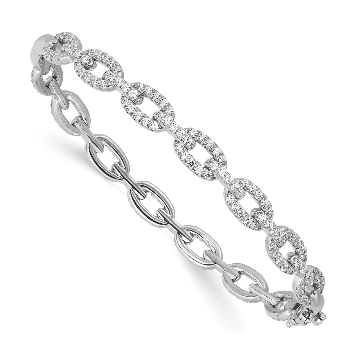 Lab-Grown Diamond Bangle Bracelet in 14K White Gold (2 1/6 ct. tw.), 6.8 Inch - Sophia Jewelers Main image