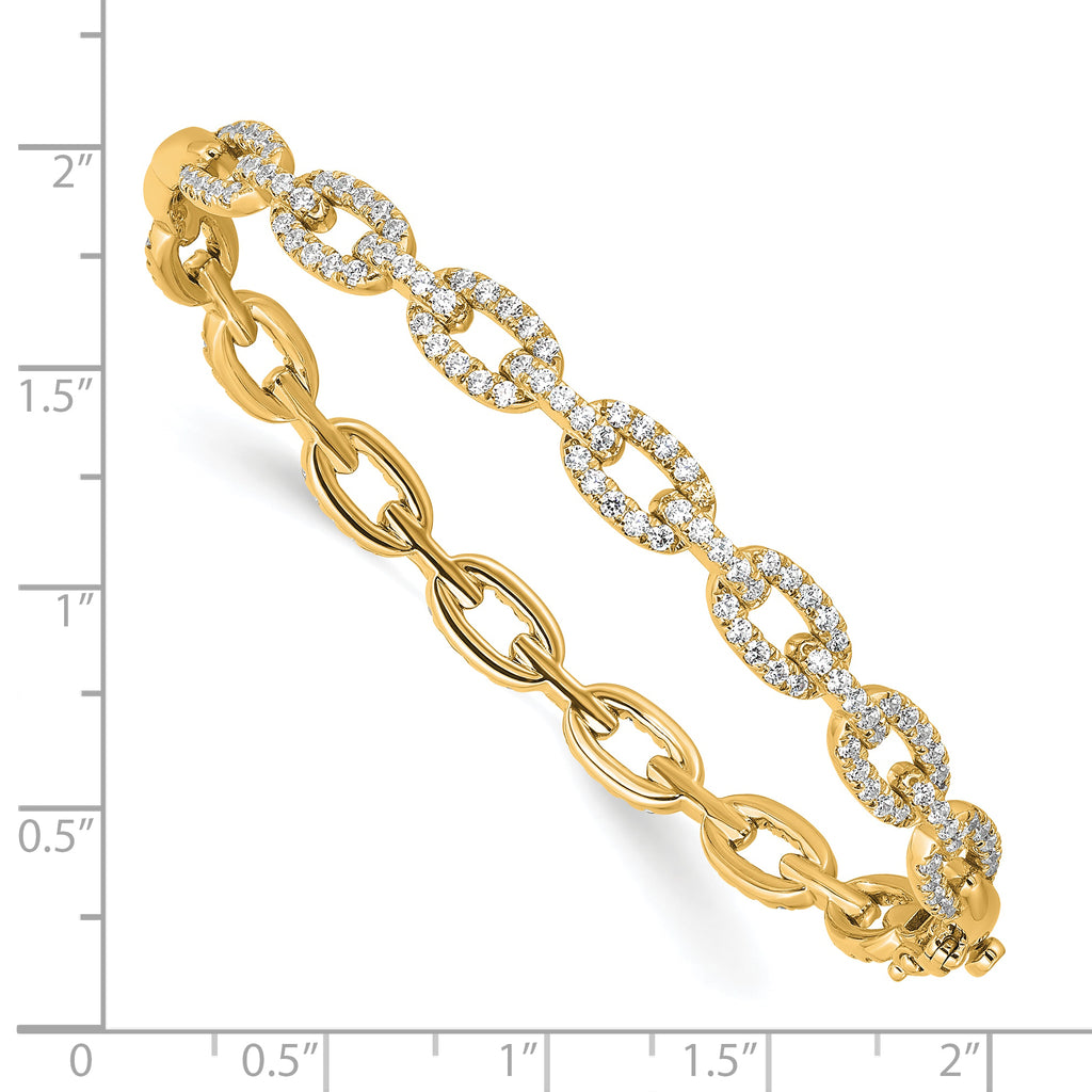 True Origin 14K Yellow Gold 2 1/6 carat Lab Grown Diamond VS+ F+ 7 in Complete Link Bracelet - Sophia Jewelers