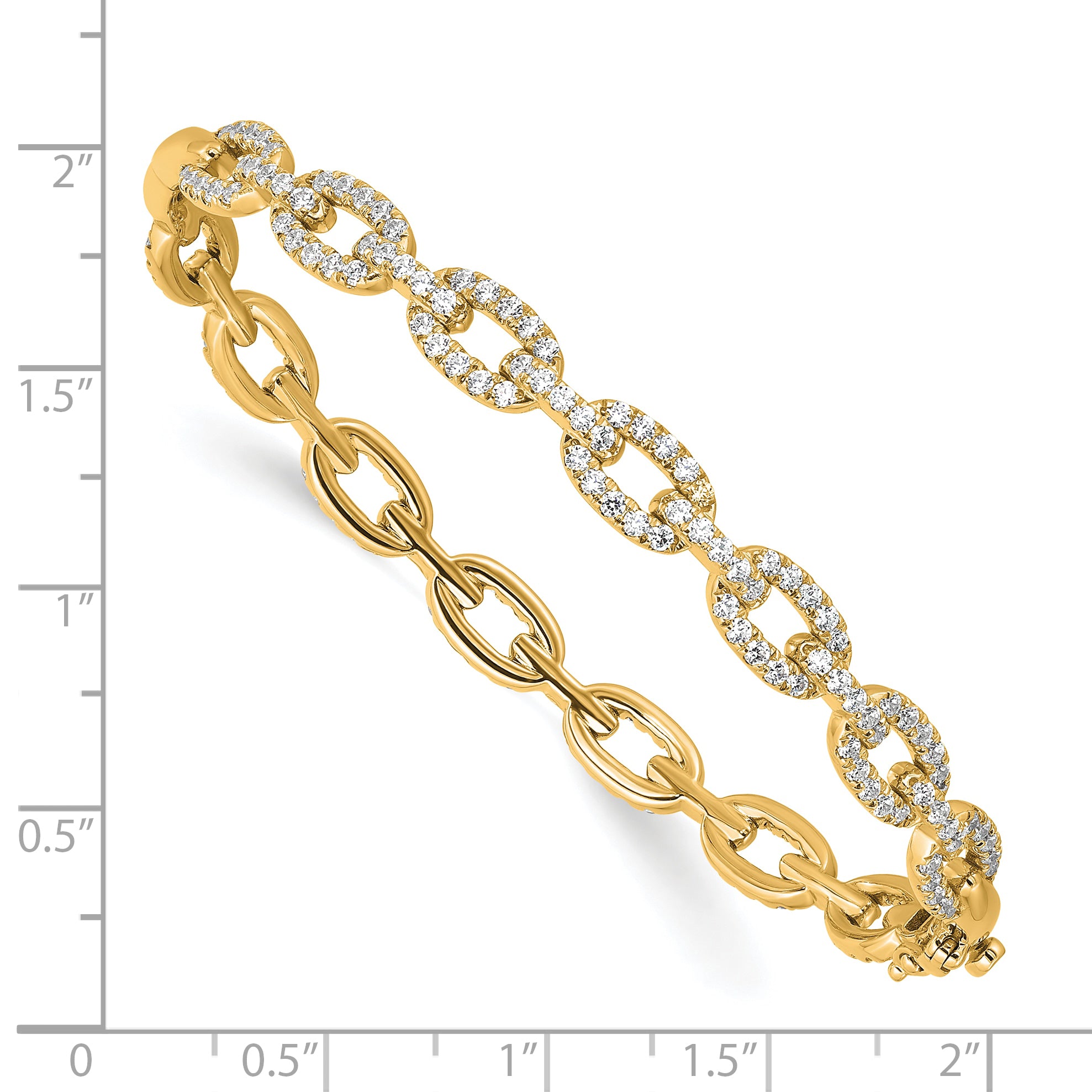 True Origin 14K Yellow Gold 2 1/6 carat Lab Grown Diamond VS+ F+ 7 in Complete Link Bracelet - Sophia Jewelers