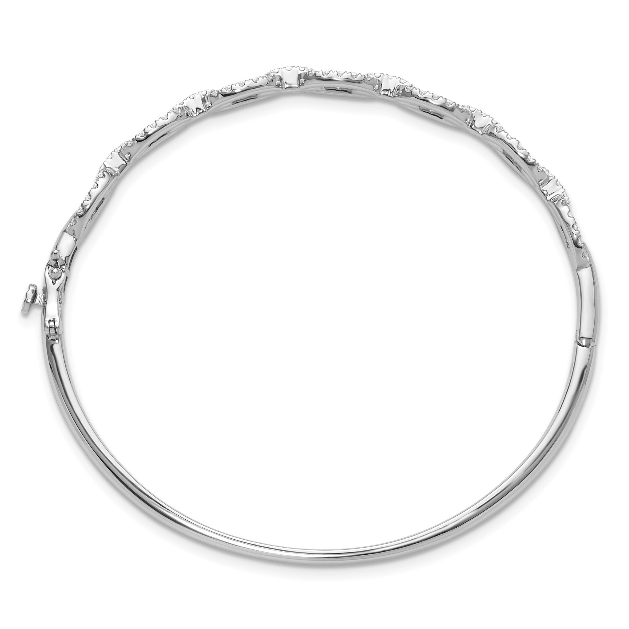 Lab-Grown Diamond Link Bangle Bracelet in 14K White Gold (1 ct. tw.), 6.8 Inch Secondary image