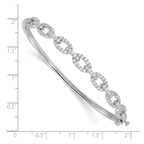 Lab-Grown Diamond Link Bangle Bracelet in 14K White Gold (1 ct. tw.), 6.8 Inch - Sophia Jewelers