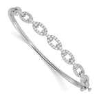 Lab-Grown Diamond Link Bangle Bracelet in 14K White Gold (1 ct. tw.), 6.8 Inch - Sophia Jewelers