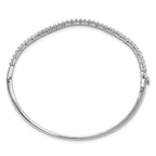 Lab-Grown Diamond Wavy Bangle Bracelet in 14K White Gold (1 ct. tw.), 6.8 Inch - Sophia Jewelers