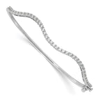 Lab-Grown Diamond Wavy Bangle Bracelet in 14K White Gold (1 ct. tw.), 6.8 Inch - Sophia Jewelers