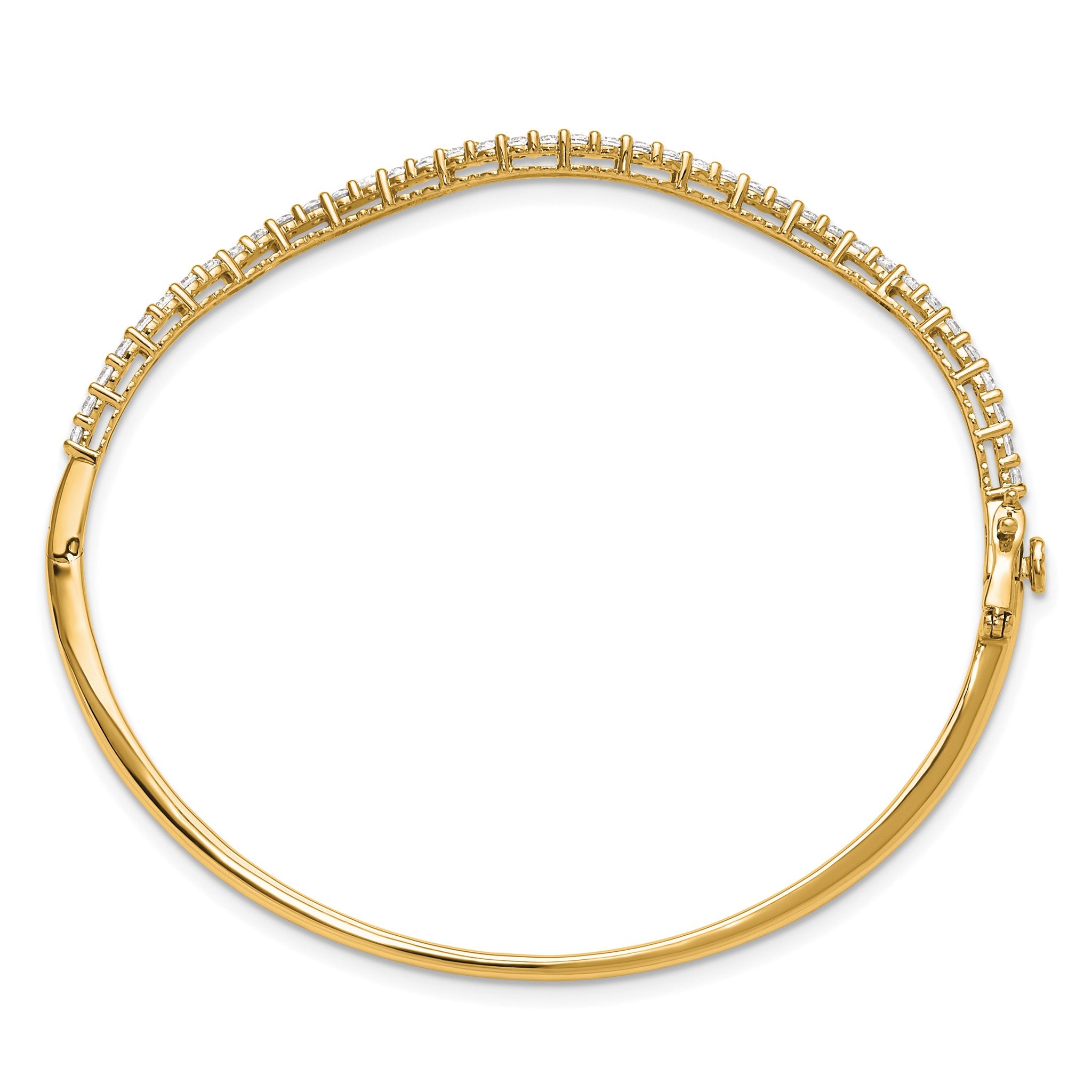 Lab-Grown Diamond Wavy Bangle Bracelet in 14K Yellow Gold (1 ct. tw.), 6.25 Inch Secondary image