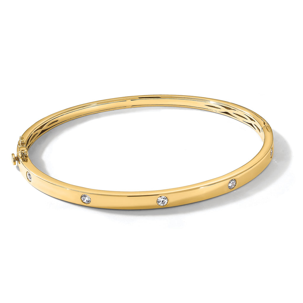 Lab-Grown Diamond Bangle Bracelet in 14K Yellow Gold (3/4 ct. tw.), 6.8 Inch - Sophia Jewelers