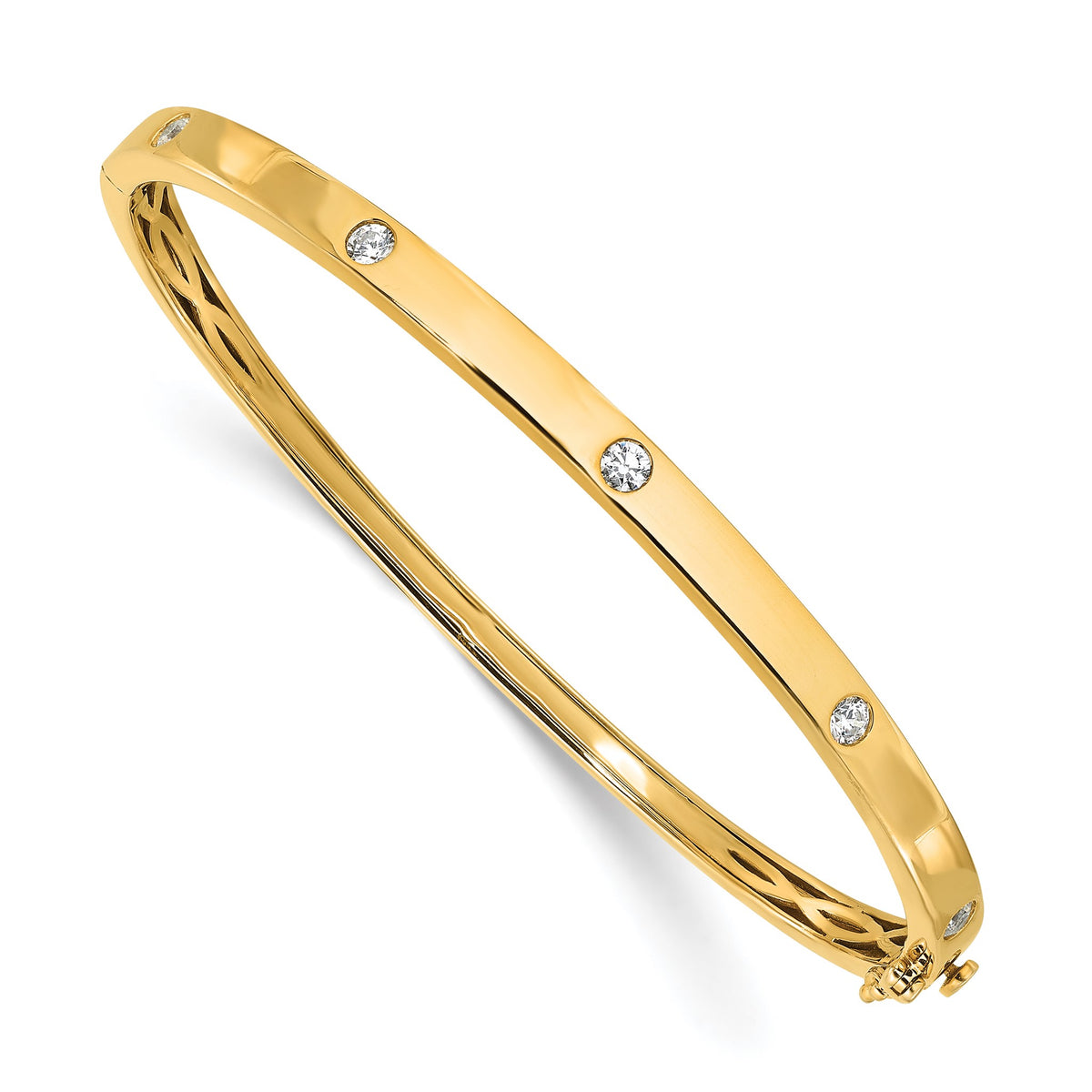 Lab-Grown Diamond Bangle Bracelet in 14K Yellow Gold (3/4 ct. tw.), 6.8 Inch - Sophia Jewelers