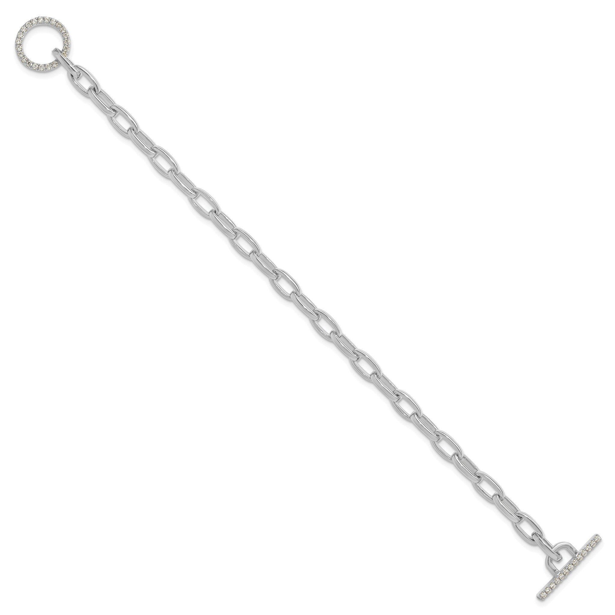 Lab-Grown Diamond Toggle Link Bracelet in 14K White Gold (1/3 ct. tw.), 7 Inch Secondary image