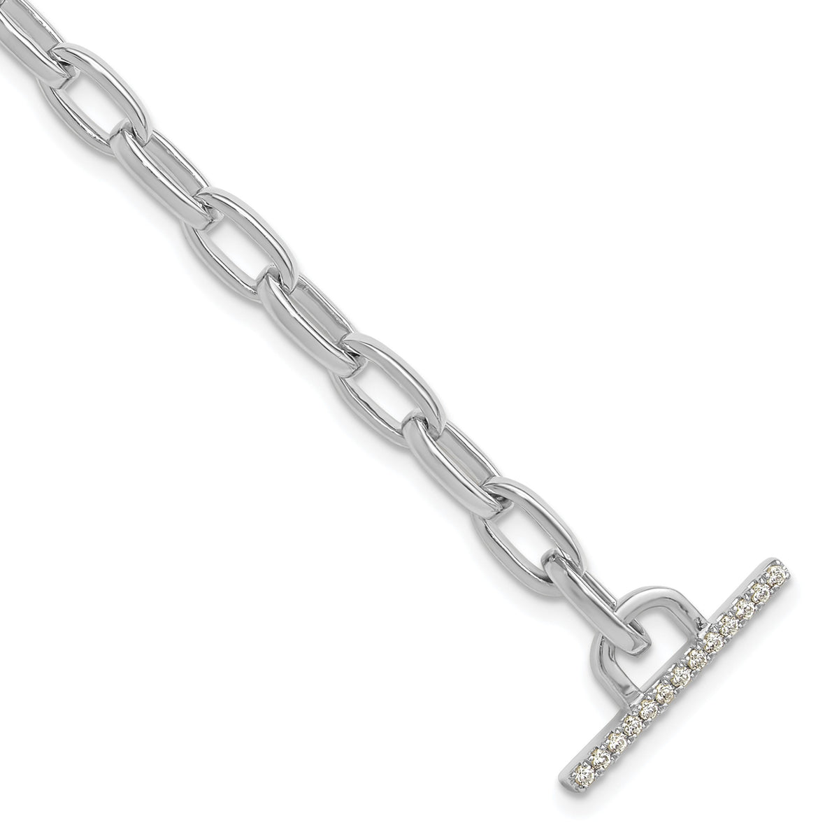 Lab-Grown Diamond Toggle Link Bracelet in 14K White Gold (1/3 ct. tw.), 7 Inch - Sophia Jewelers Main image