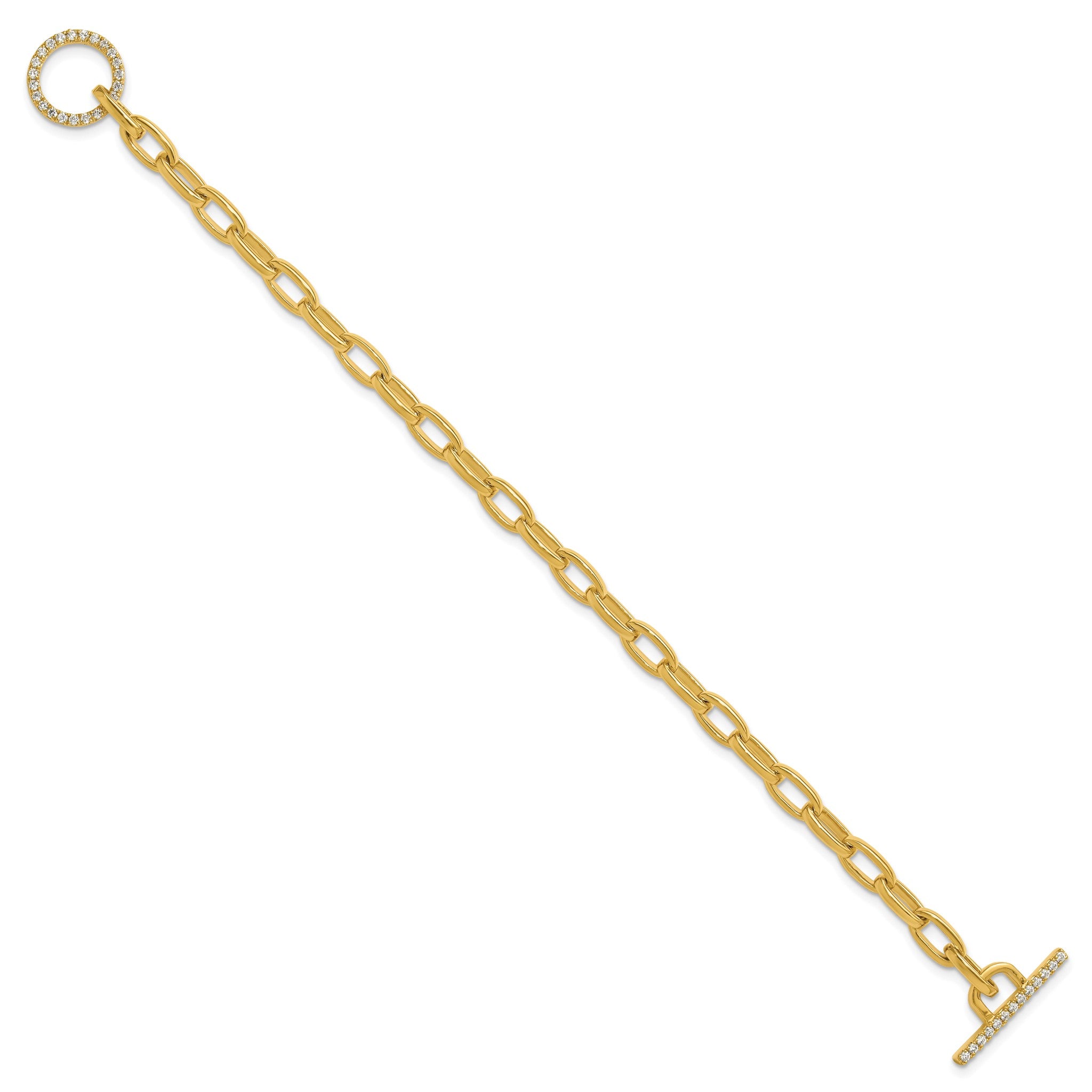 Lab-Grown Diamond Toggle Link Bracelet in 14K Yellow Gold (1/3 ct. tw.), 7 Inch Secondary image