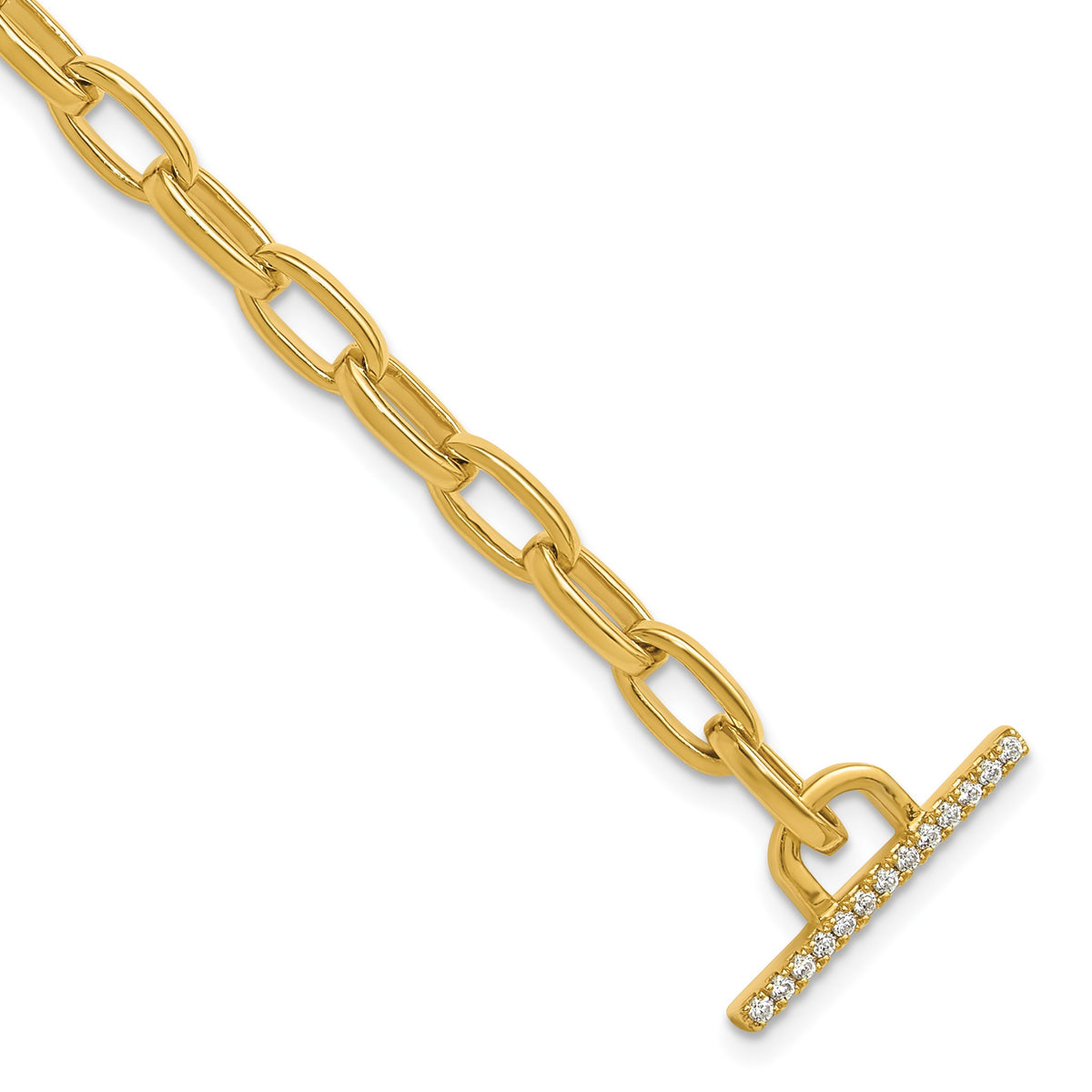 Lab-Grown Diamond Toggle Link Bracelet in 14K Yellow Gold (1/3 ct. tw.), 7 Inch - Sophia Jewelers Main image
