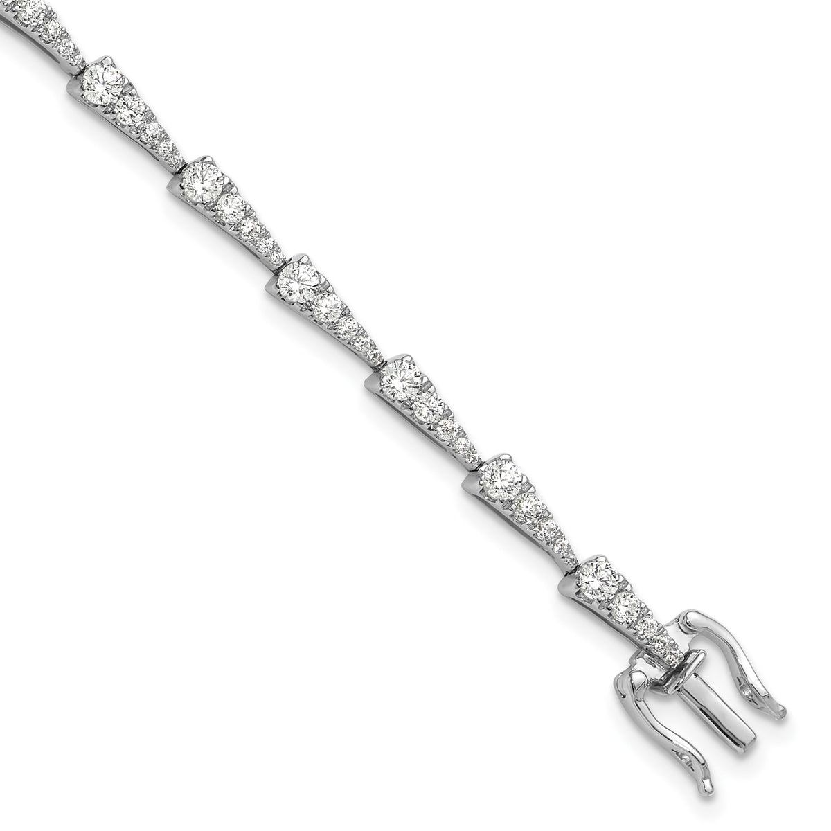 Lab-Grown Diamond Link Bracelet in 14K White Gold, 3mm (2 1/5 ct. tw.), 7 Inch - Sophia Jewelers Main image