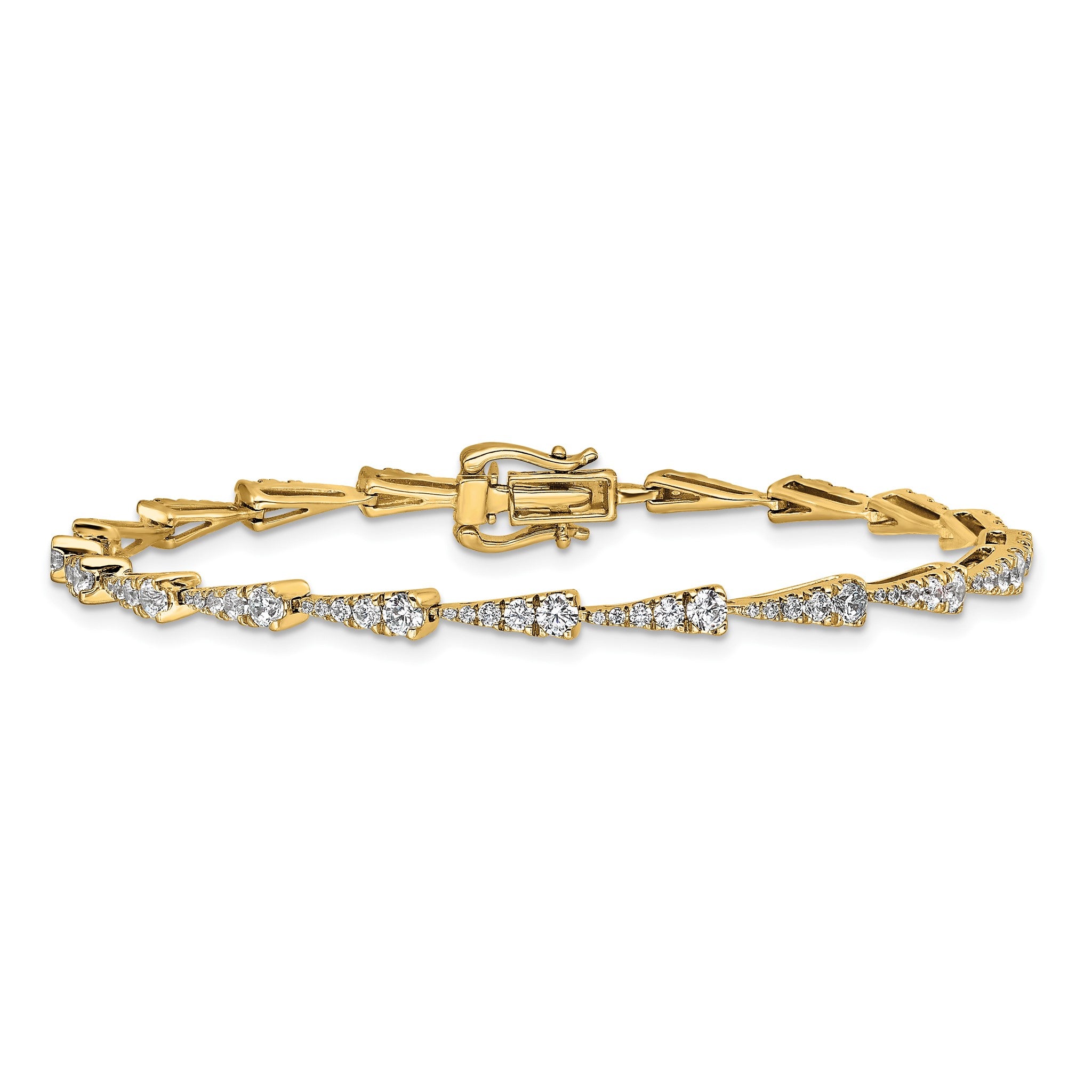 Lab-Grown Diamond Link Bracelet in 14K Yellow Gold, 3mm (2 1/5 ct. tw.), 7 Inch Secondary image