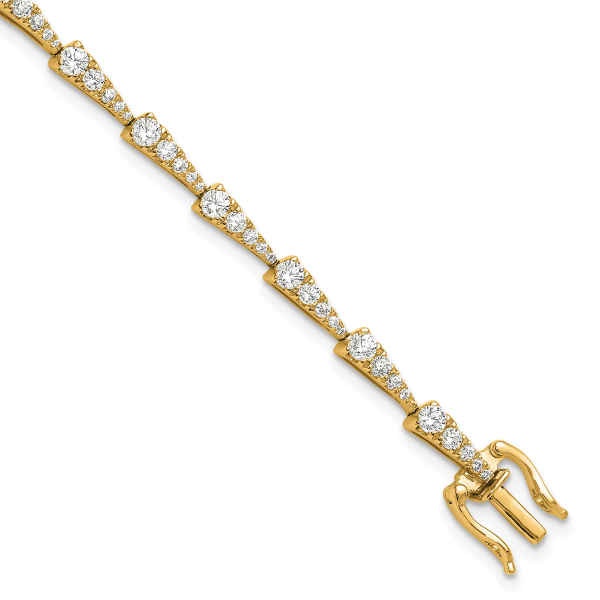 Lab-Grown Diamond Link Bracelet in 14K Yellow Gold, 3mm (2 1/5 ct. tw.), 7 Inch - Sophia Jewelers Main image