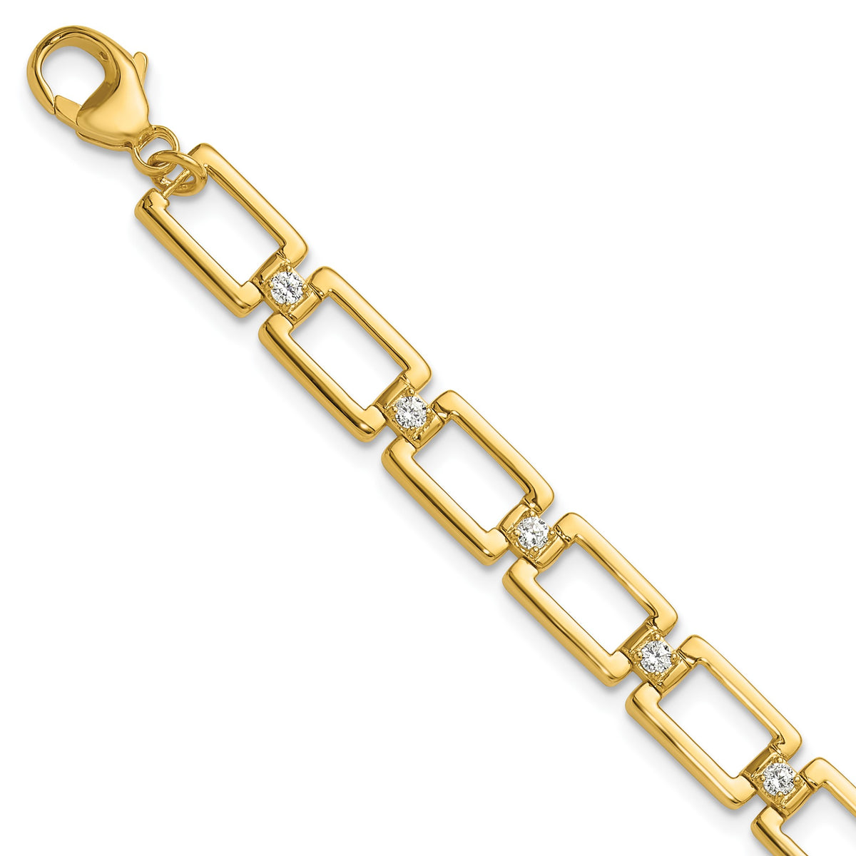 Lab-Grown Diamond Link Bracelet in 14K Yellow Gold, 6.4mm (1/2 ct. tw.), 7 Inch - Sophia Jewelers Main image