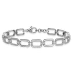 Lab-Grown Diamond Link Bracelet in 14K White Gold, 6.6mm (1/2 ct. tw.), 7 Inch - Sophia Jewelers