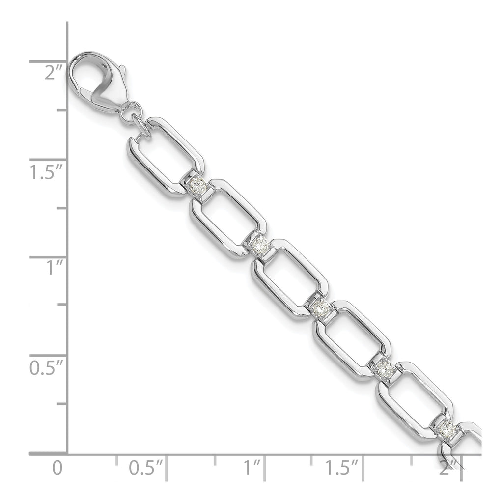 Lab-Grown Diamond Link Bracelet in 14K White Gold, 6.6mm (1/2 ct. tw.), 7 Inch - Sophia Jewelers
