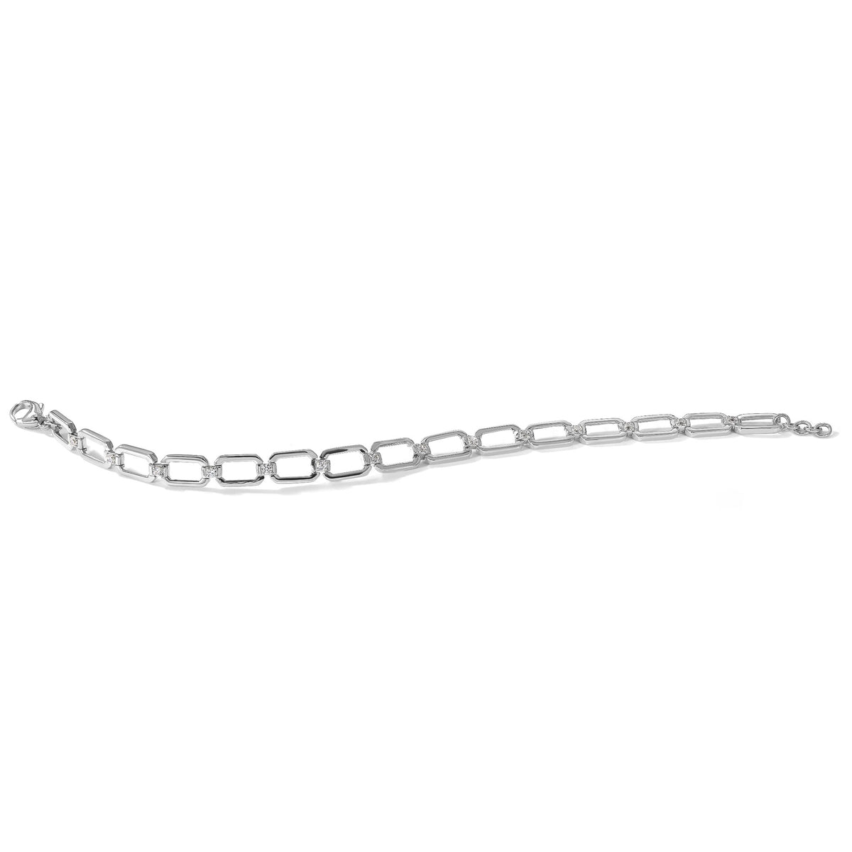 Lab-Grown Diamond Link Bracelet in 14K White Gold, 6.6mm (1/2 ct. tw.), 7 Inch - Sophia Jewelers