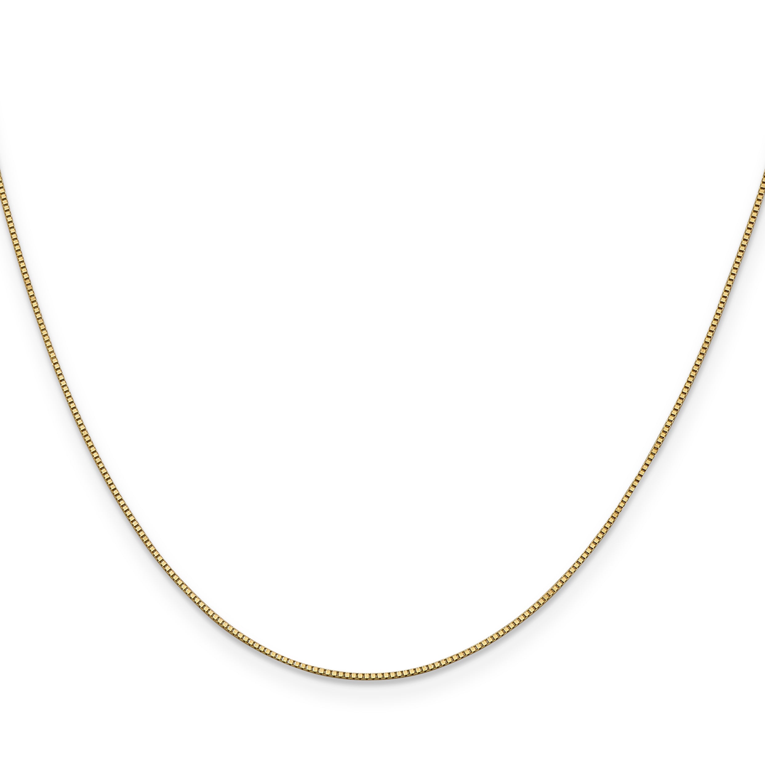 14K Yellow Gold Solid Box Chain Necklace 0.7mm Secondary image