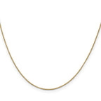 14K Yellow Gold Solid Box Chain Necklace 0.7mm