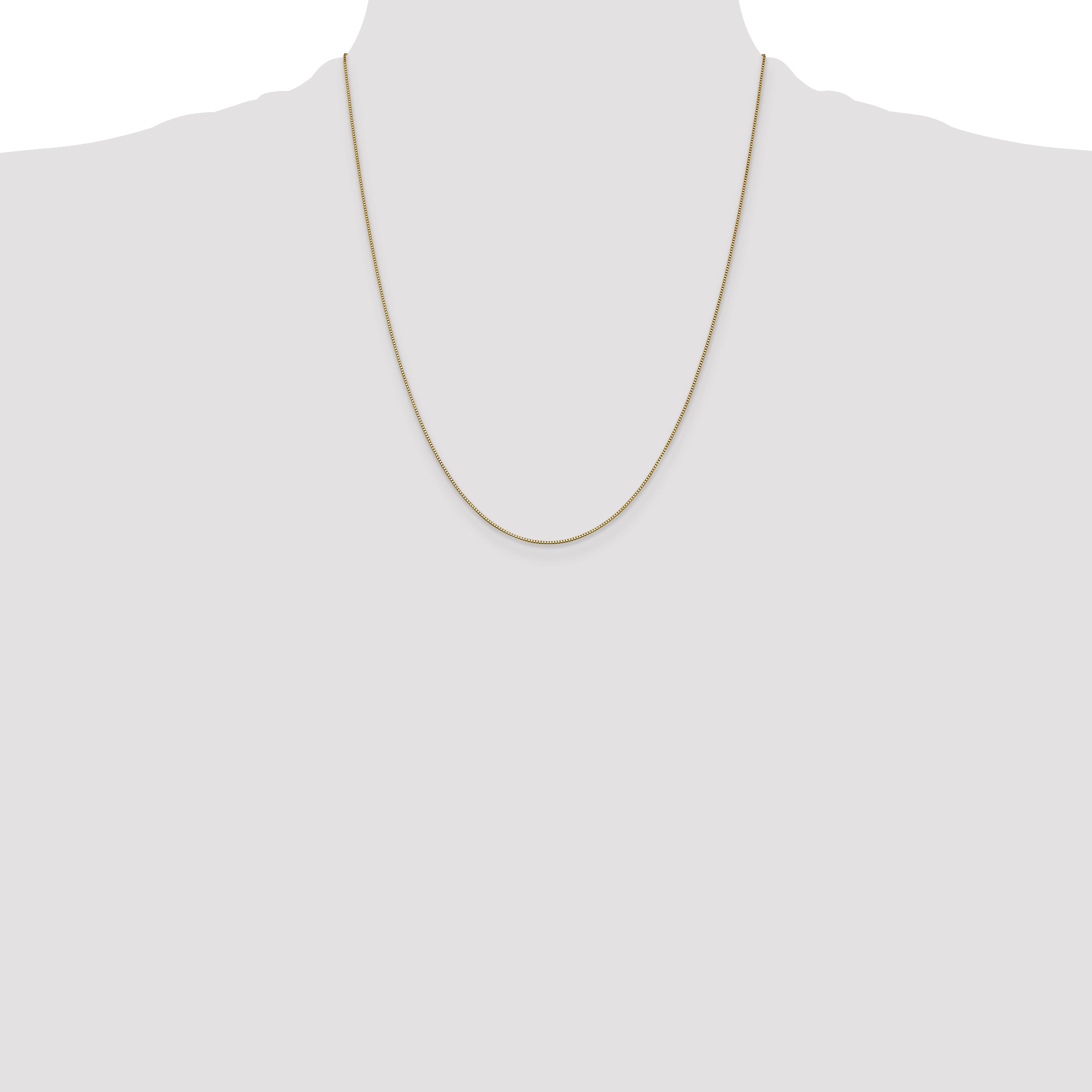 14K 22 inch .7mm Box with Lobster Clasp Chain