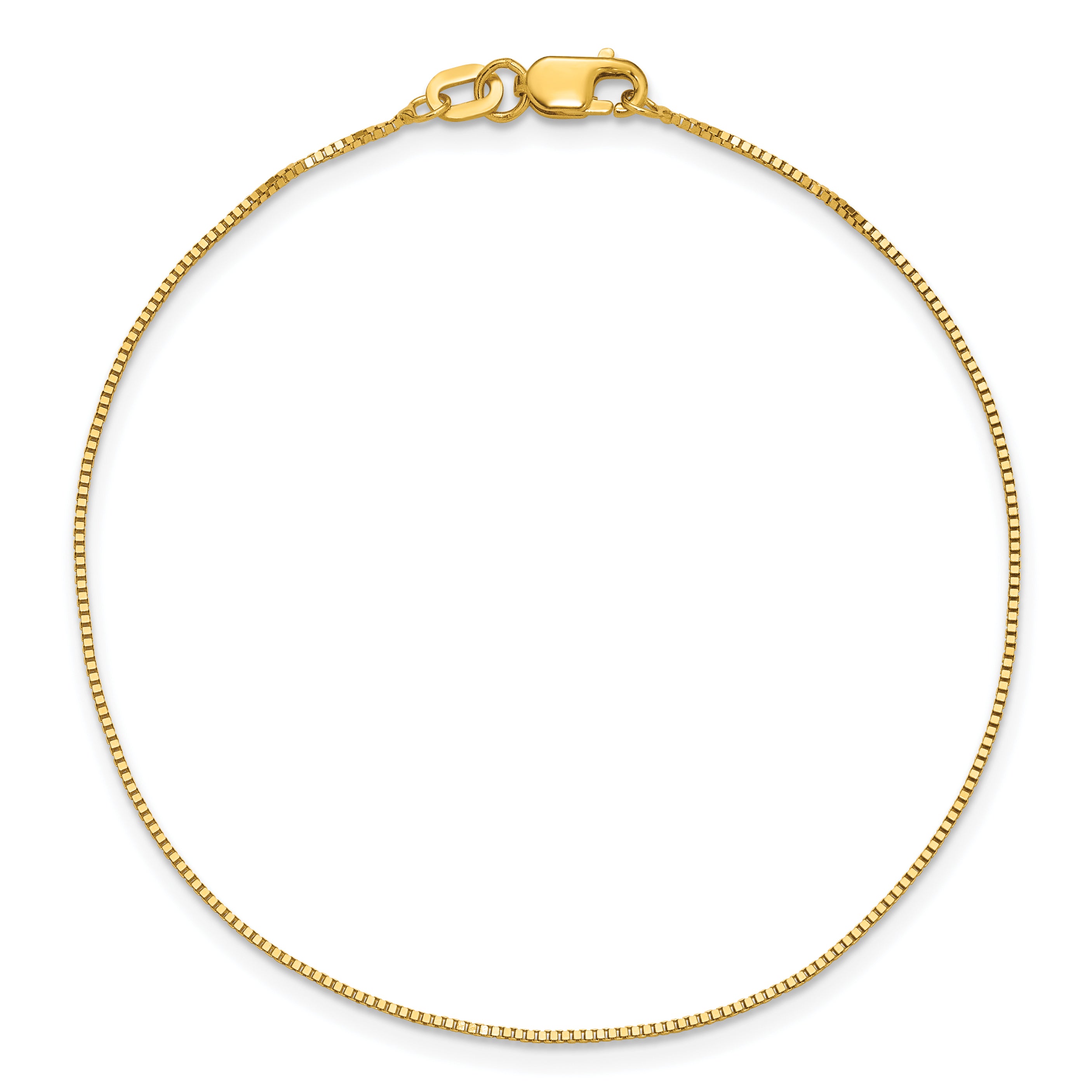 14K 7 inch .7mm Box with Lobster Clasp Bracelet