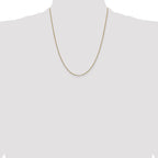 14K Yellow Gold Solid Box Chain Necklace 0.9mm