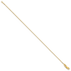 14K 7 inch .9mm Box with Lobster Clasp Bracelet