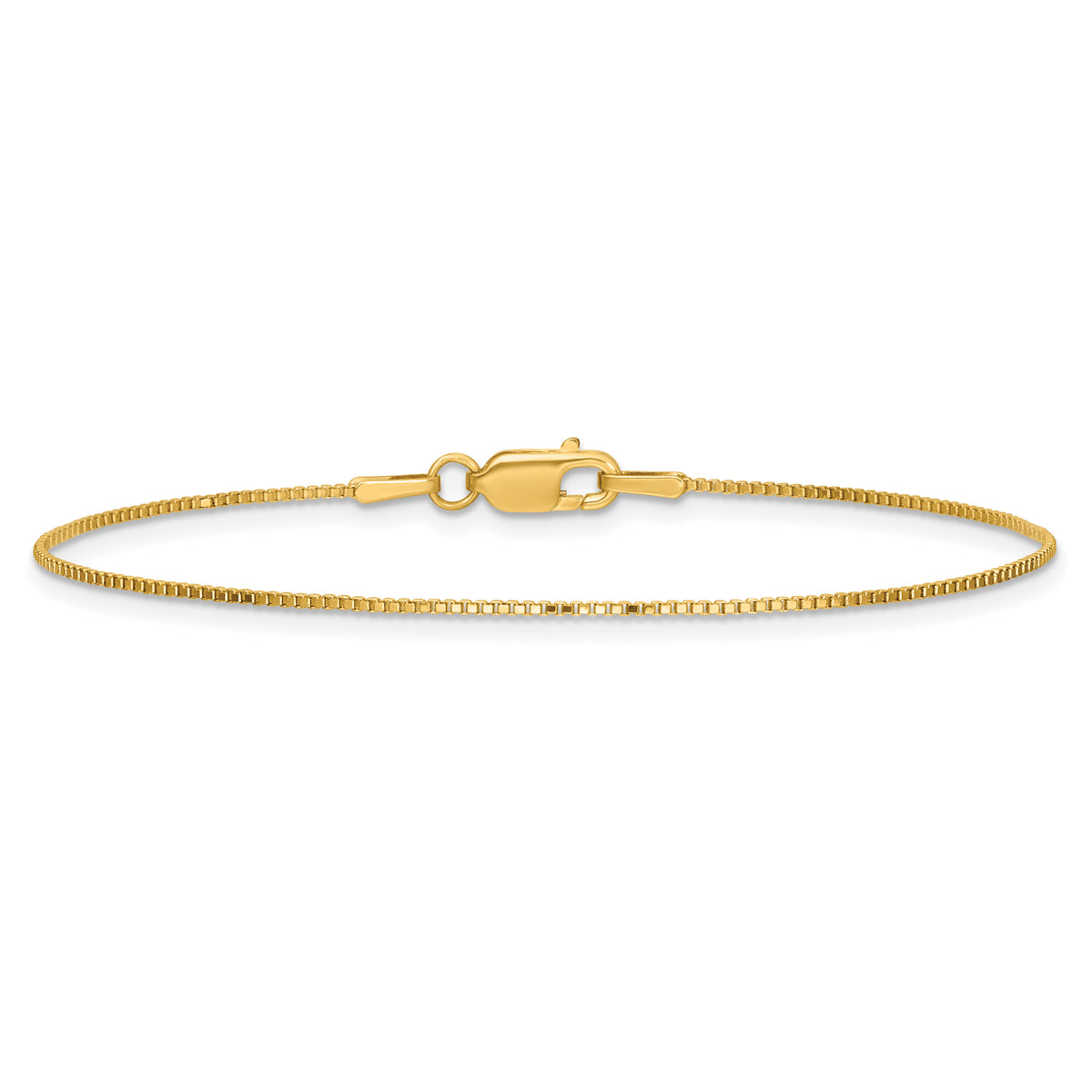14K 7 inch .9mm Box with Lobster Clasp Bracelet