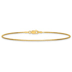 14K 9 inch 1.05mm Box with Lobster Clasp Anklet