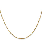 14K Yellow Gold Solid Box Chain Necklace 1.3mm