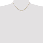 14K Yellow Gold Solid Box Chain Necklace 1.3mm