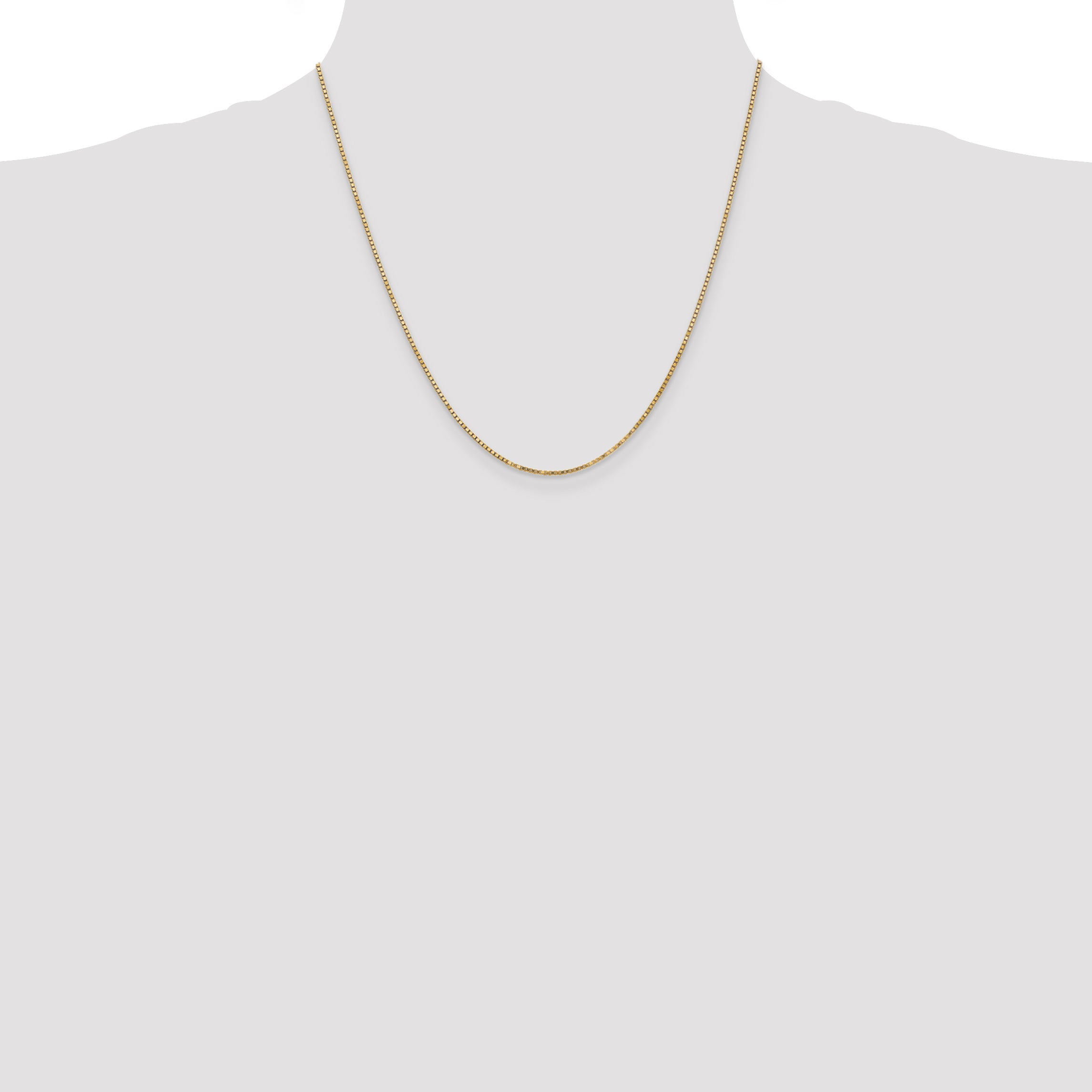 14K 20 inch 1.3mm Box with Lobster Clasp Chain