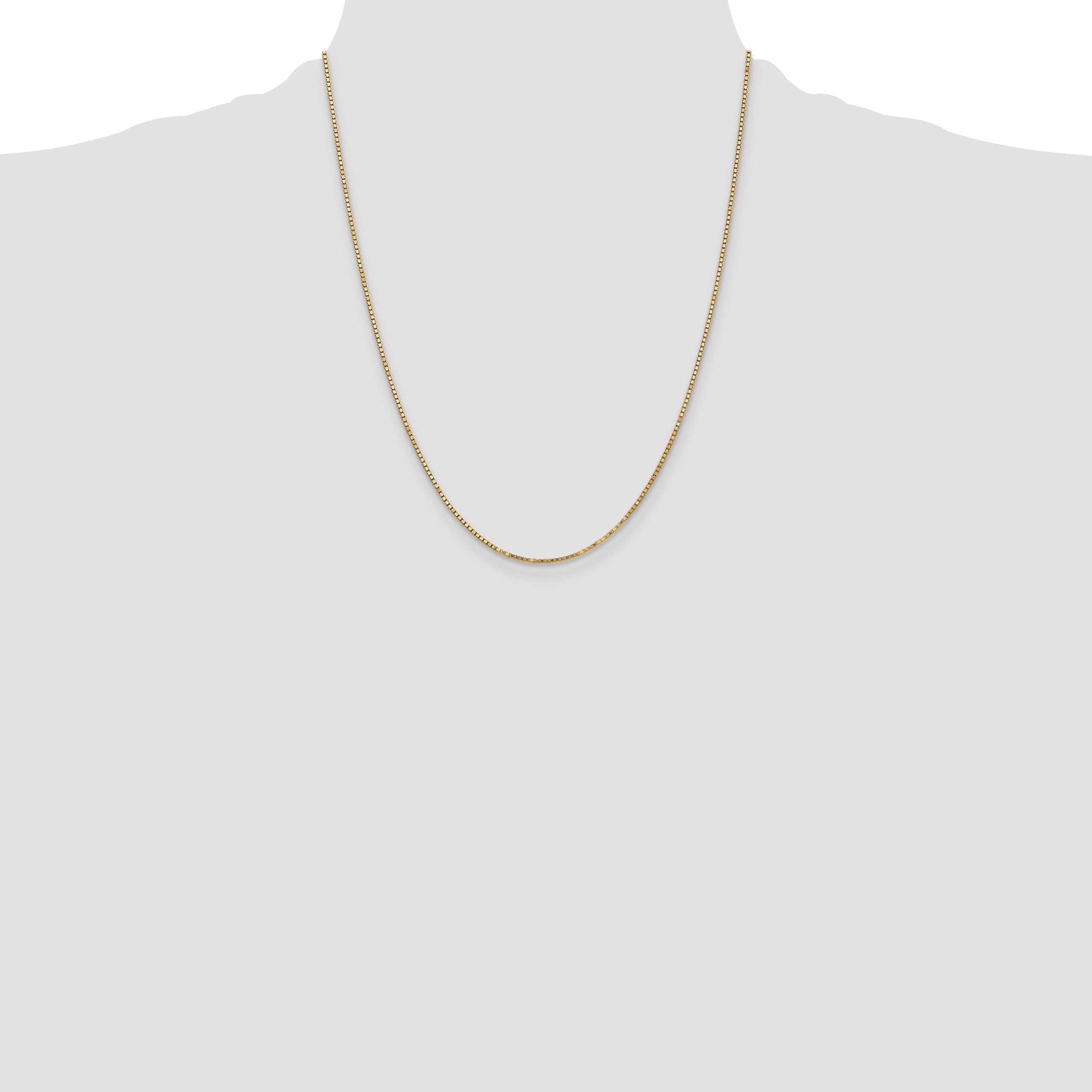 14K 22 inch 1.4mm Box with Lobster Clasp Chain