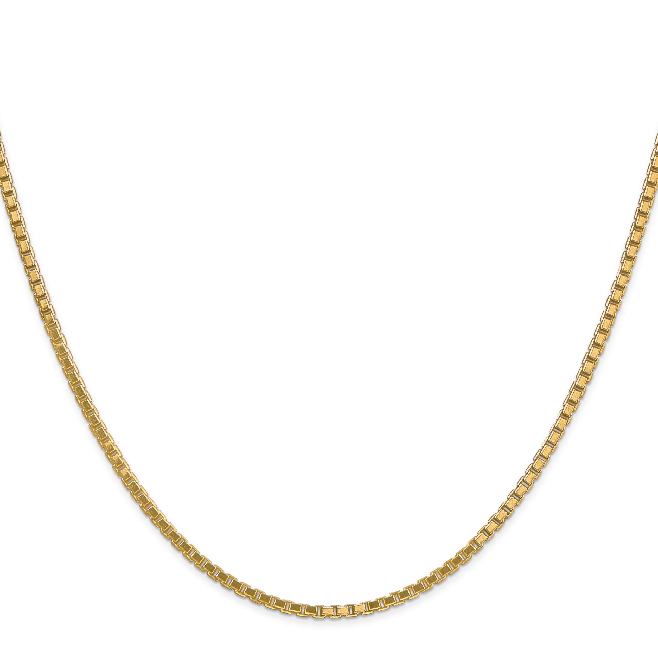 14K Yellow Gold Solid Box Chain Necklace 1.9mm Secondary image