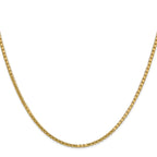 14K Yellow Gold Solid Box Chain Necklace 1.9mm