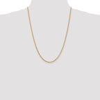 14K Yellow Gold Solid Box Chain Necklace 1.9mm