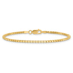 14K 7 inch 1.9mm Box with Lobster Clasp Bracelet