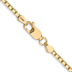 14K Yellow Gold Solid Box Chain Necklace 2.5mm