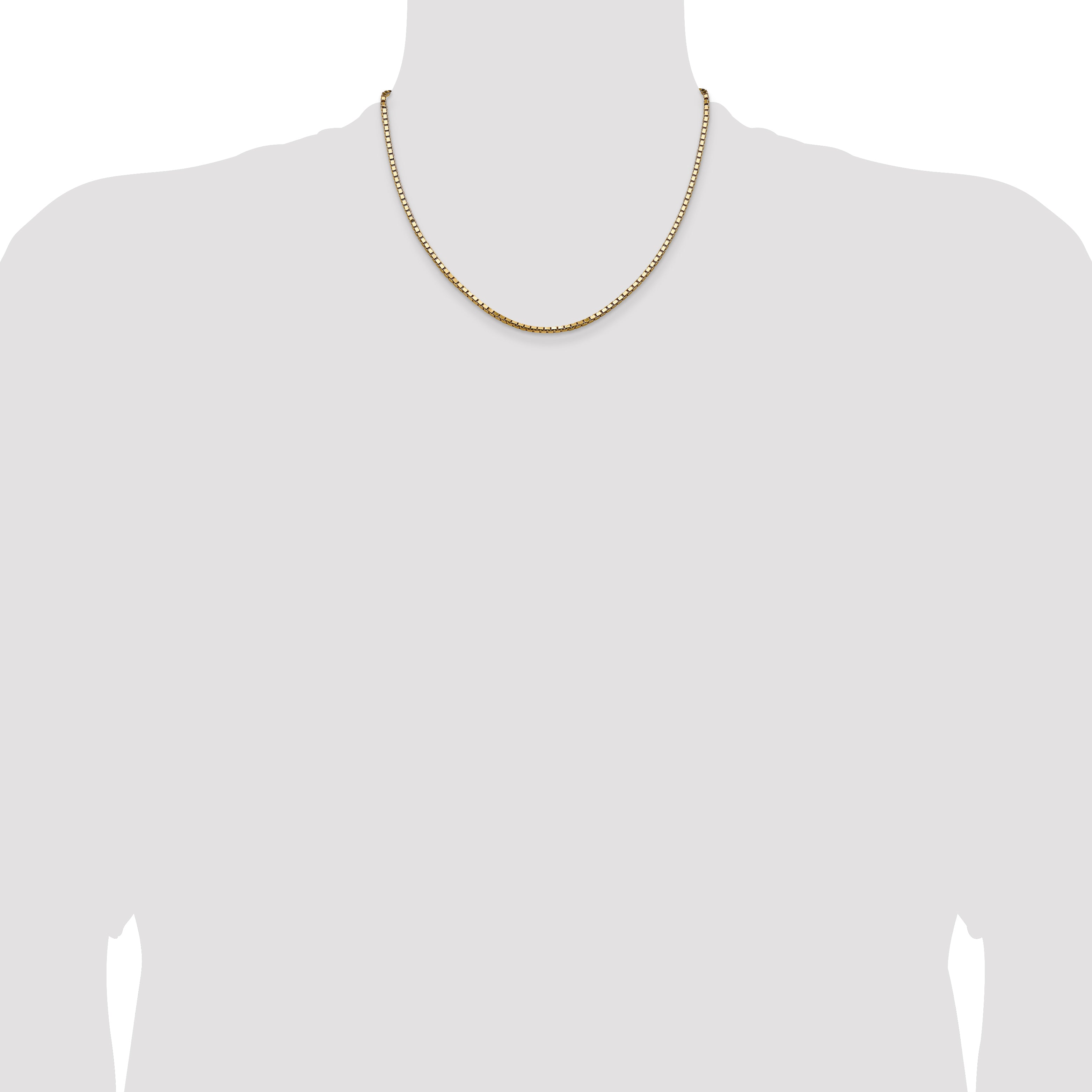 2.5mm 14K Yellow Gold Box Chain - Sophia Jewelers