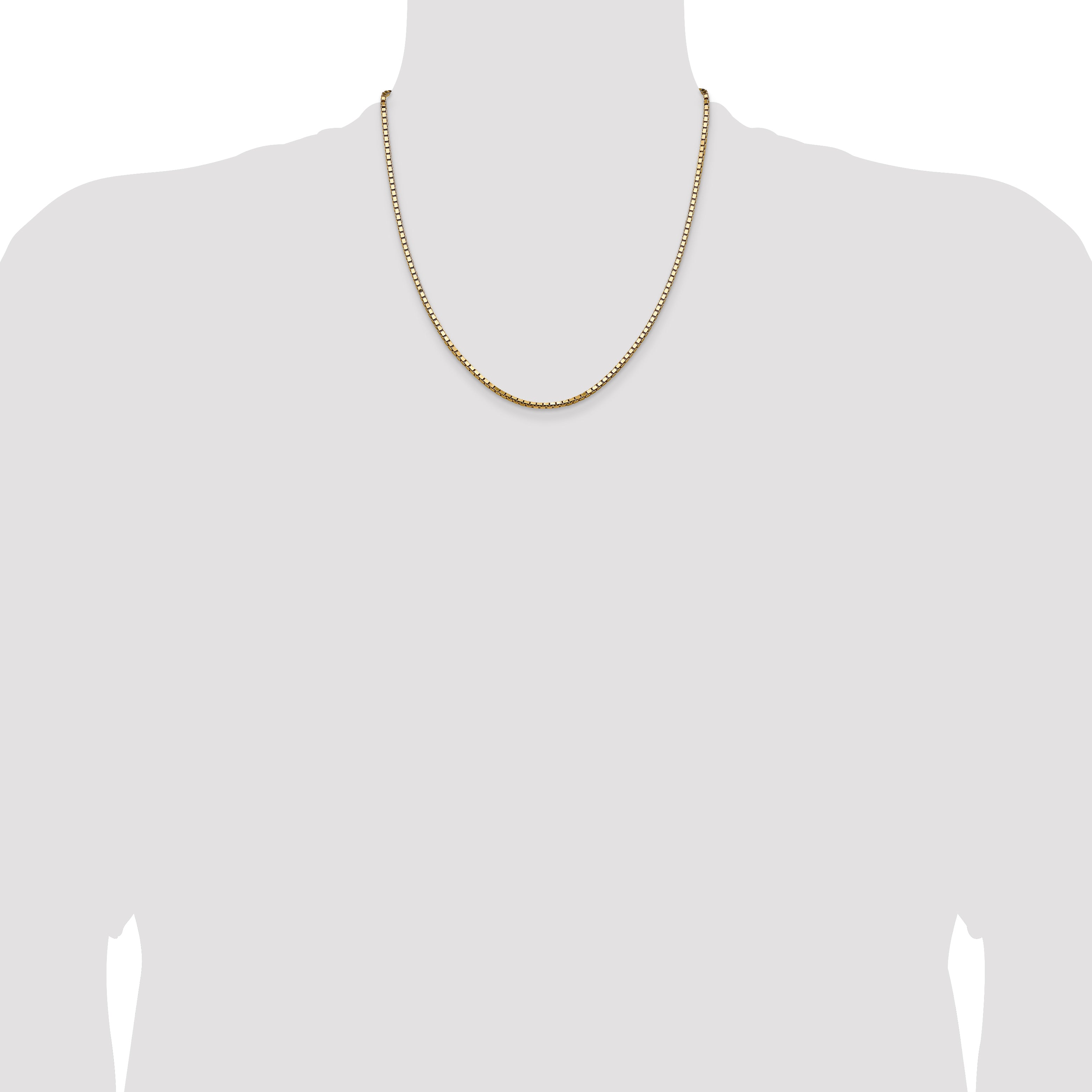 14K 20 inch 2.5mm Box with Lobster Clasp Chain